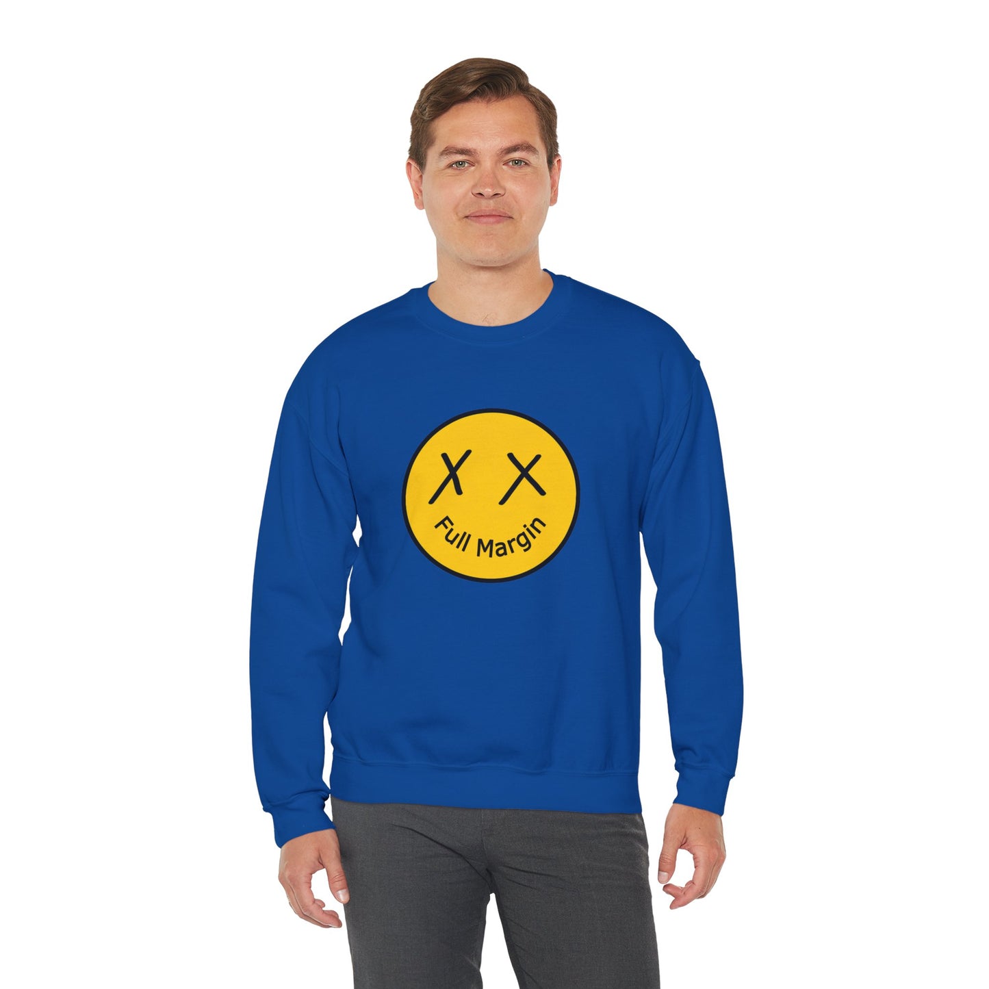 Full Margin Smiley Unisex Heavy Blend™ Crewneck Sweatshirt