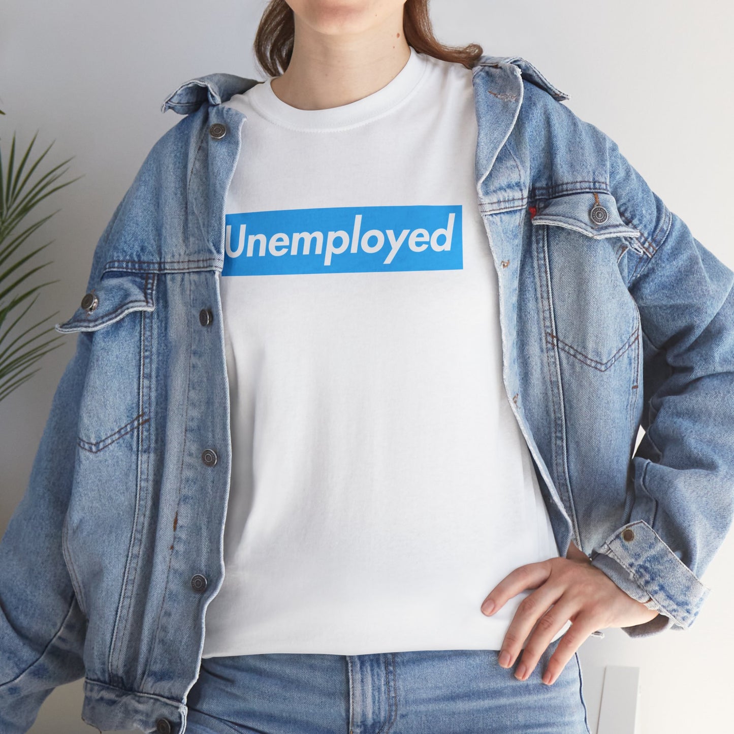 Unemployed Blue Logo Unisex Heavy Cotton Tee