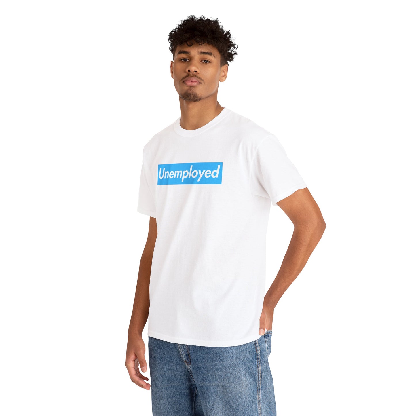 Unemployed Blue Logo Unisex Heavy Cotton Tee