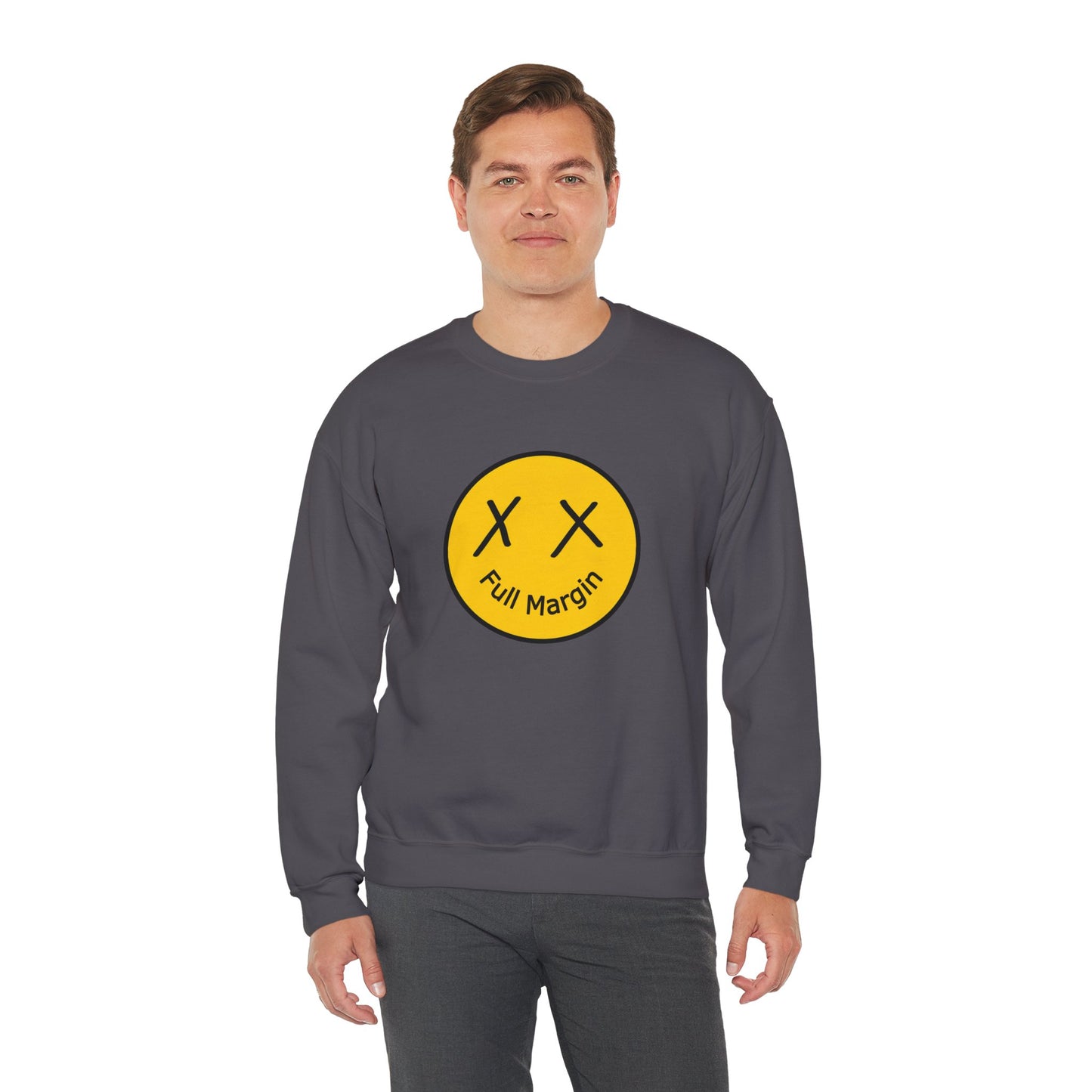 Full Margin Smiley Unisex Heavy Blend™ Crewneck Sweatshirt