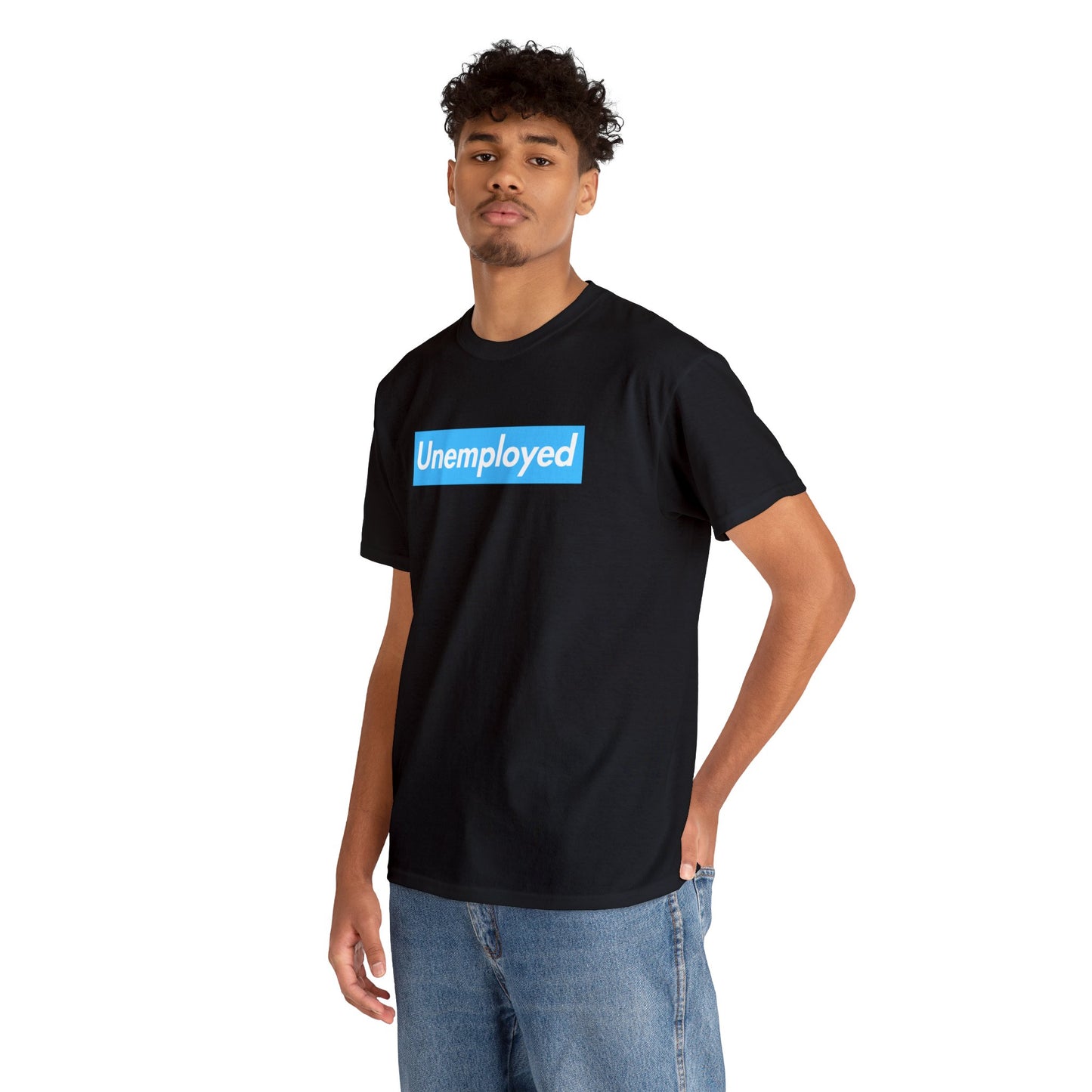 Unemployed Blue Logo Unisex Heavy Cotton Tee