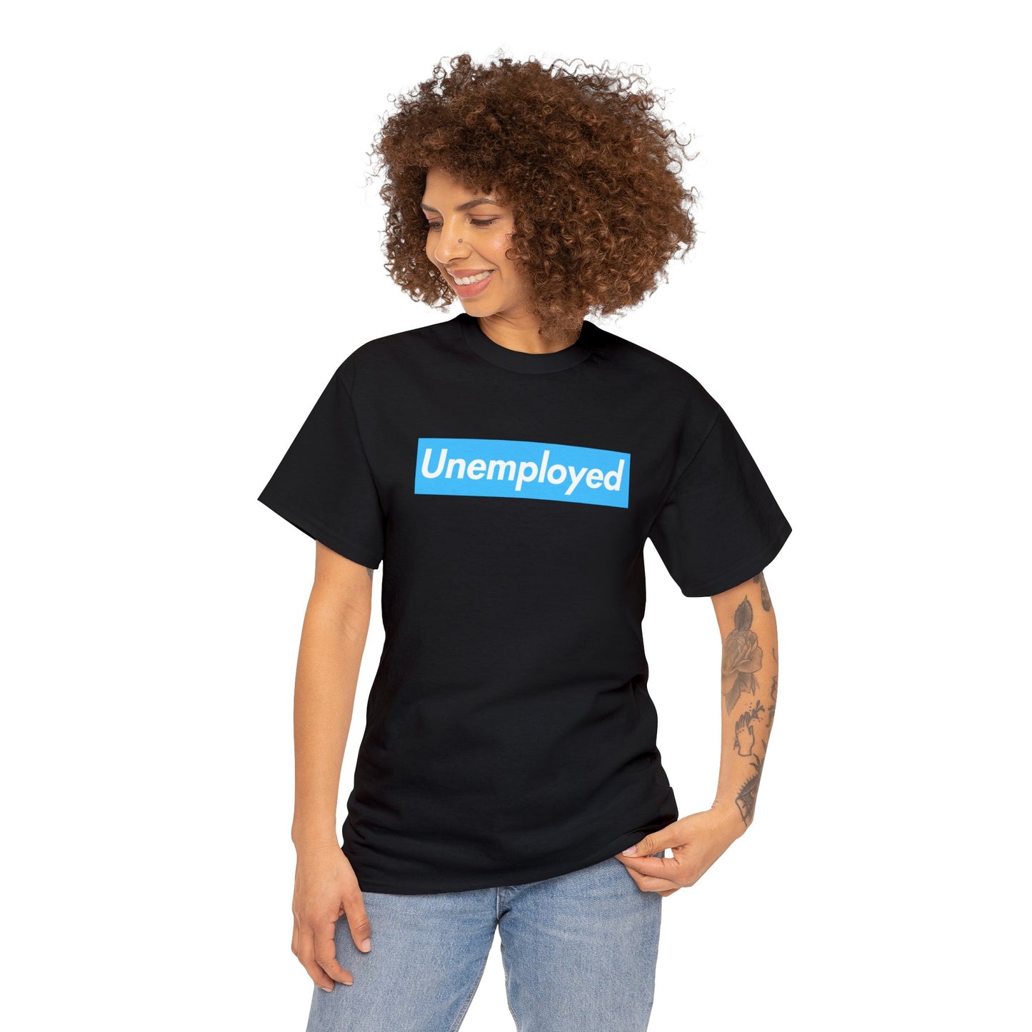 Unemployed Blue Logo Unisex Heavy Cotton Tee