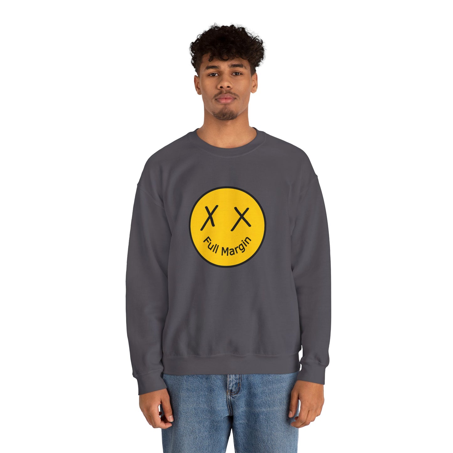 Full Margin Smiley Unisex Heavy Blend™ Crewneck Sweatshirt