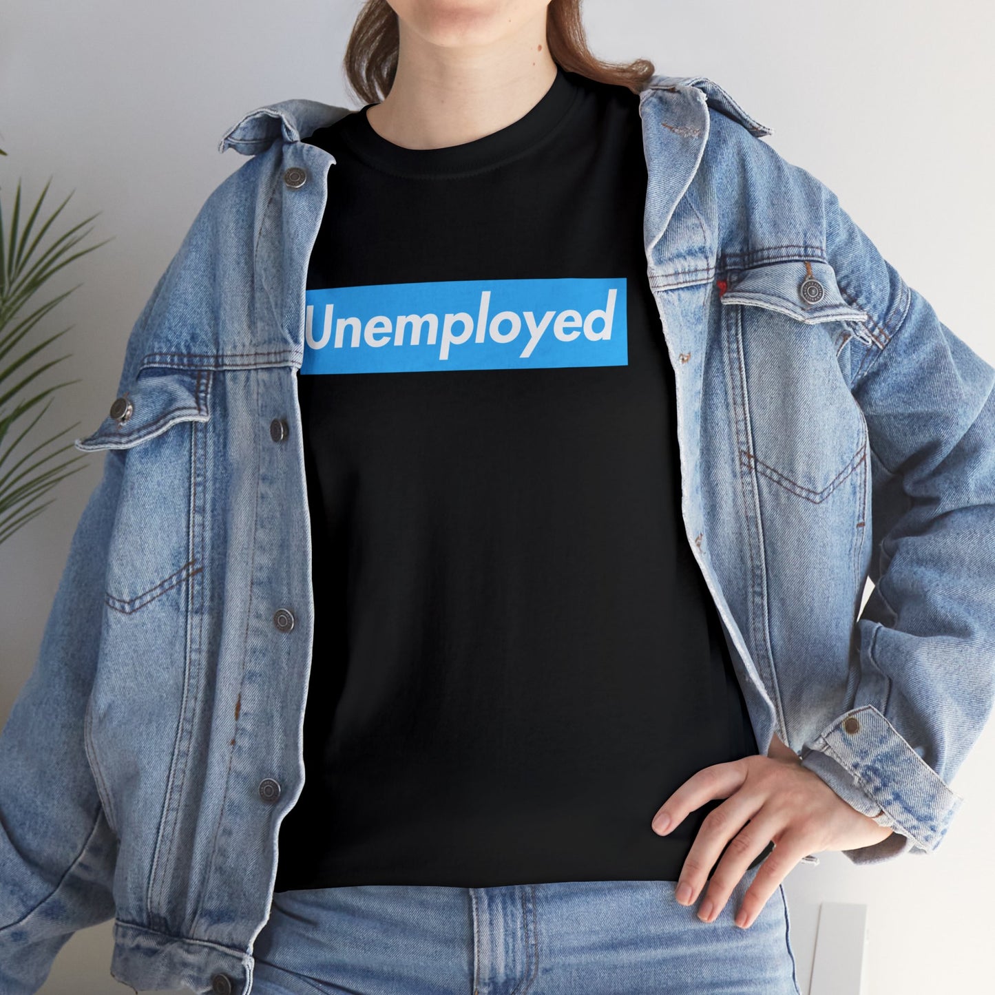 Unemployed Blue Logo Unisex Heavy Cotton Tee